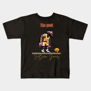 Lebron James goat pixel art Kids T-Shirt